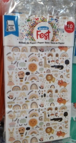 Bolsa cotillon FSC mix 12,5 x 7 x 24,5 Leon bebe Flow Pack x10