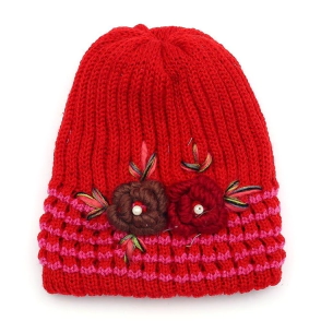 Gorro Dama c/flores bordadas
