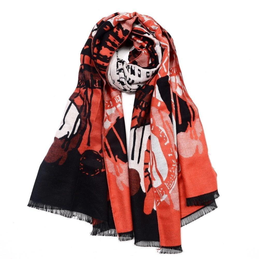 Ruana Figuras c/flecos 70x180 cm Skora