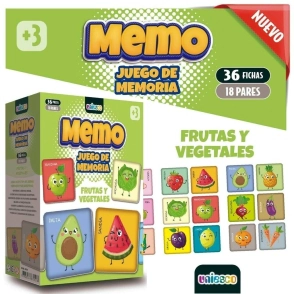 JUEGO DE LA MEMORIA FRUTAS / DONAS / TRANSPORTE / ANIMALES UNIESCO