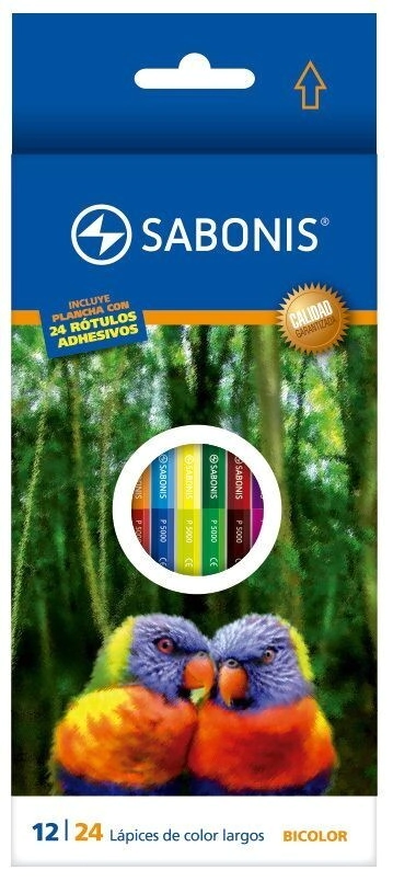 Lapices Color Naturaleza x12 Largo Bicolor Sabonis