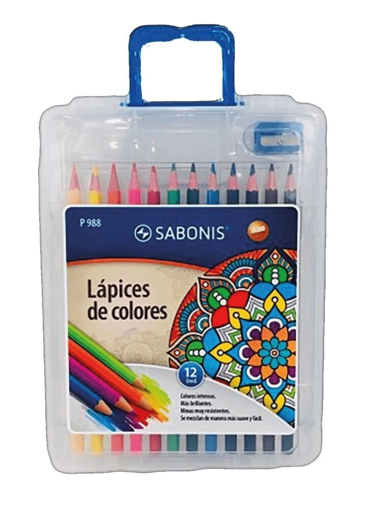 Estuche Lapices Colores Sabonis x12 largo c/sacap