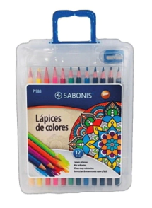 Estuche Lapices Colores Sabonis x12 largo c/sacap
