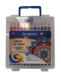 Estuche Lapices Color Jumbo Sabonis x12 largo c/sacap