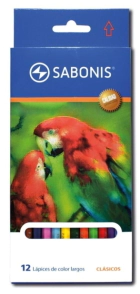 Lapices de Color Infantil x12 largo Sabonis