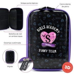 Cartuchera canopla termoform. Think Happy Prints girls Skora