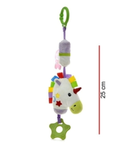 SONAJERO UNICORNIO CON SONIDO CASCABEL 25CM Phi Phi Toys