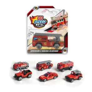 VEHÍCULOS DE BOMBERO METÁLICO GO SPEED 6 MODELOS MIXEADOS