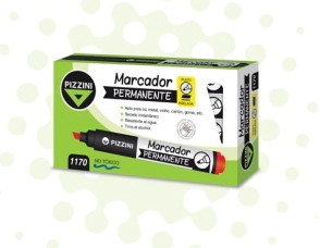 Marcador Permanente Punta Biselada ROJO Pizzini