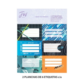 Etiquetas FW Escolares Nerf