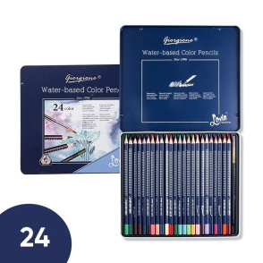 Lapices acuarelables x 24 + Pincel en lata GIORGIONE