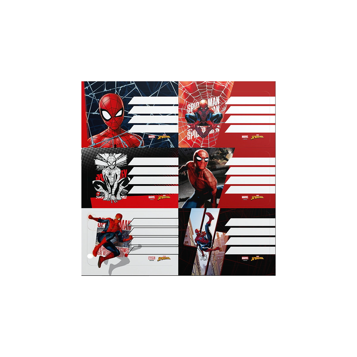 Etiquetas Spiderman Mooving