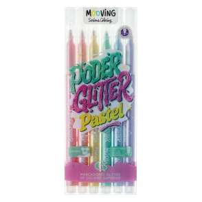 Coloring- Marcadores Glitter Pastel x 6 Mooving