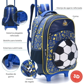 Mochila carro Lets Play Sports blue pelota termofor 32x45 Skora