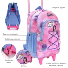 Mochila carro Think Happy Shine Lentejuelas portanotebook Skora
