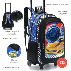 Mochila carro 18" Lets Play Speed frente termoformado Skora