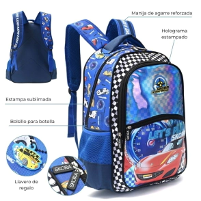 Mochila Lets Play Speed street racing 32x45x15cm 18" Skora