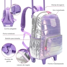 Mochila carro 18" Think Happy Shine matelasse combinada Skora