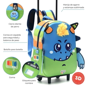 Mochila carro Hello Glommies Gloomby termofo 22x30x10 12" Skora