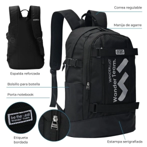 Mochila wanderteam 31x18x47cm