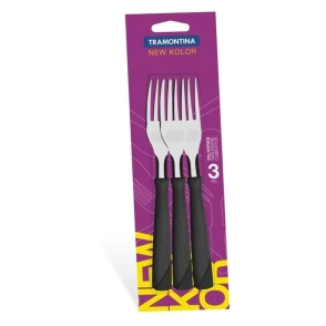 Tenedor Tramontina x3 NEW KOLOR negro