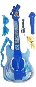 GUITARRA AZUL A PILA C/MICROFONO Y LENTES (HD-773)