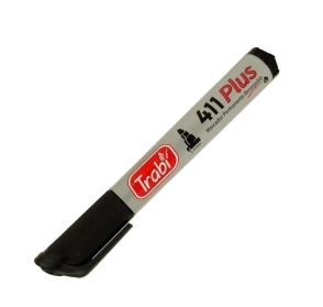 Marcador Perm. 411 plus Pta. Acrílica negro TRABI