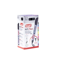 Marcador Perm. 411 plus Pta. Acrílica azul TRABI