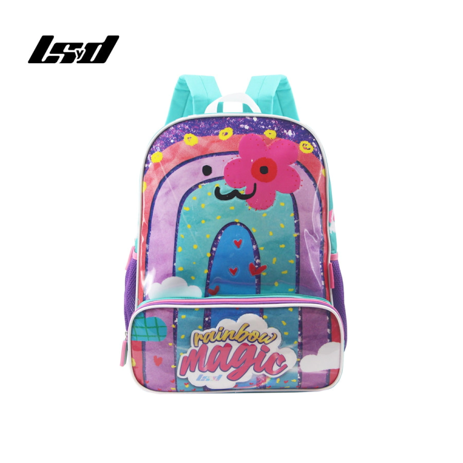 MOCHILA ARCOIRIS 16" LSYD CELESTE