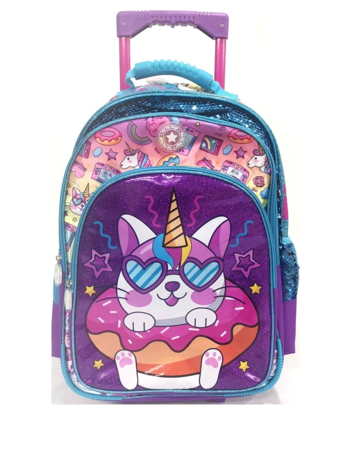 Mochila Carro Gato con Lentes LILA