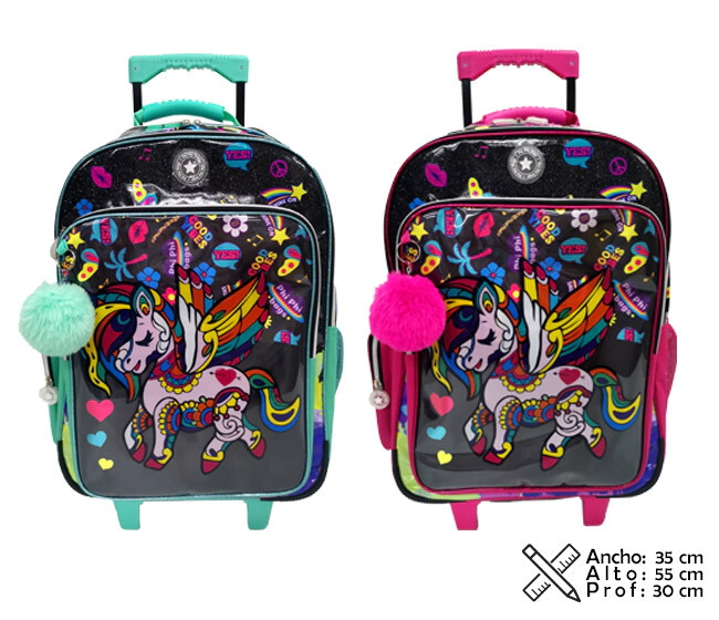 Mochila carro Unicornio - Verde