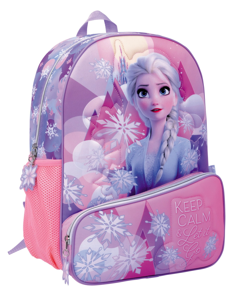 MOCHILA FROZEN 16" ESPALDA LET IT GO ROSA