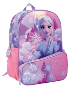 MOCHILA FROZEN 16" ESPALDA LET IT GO ROSA