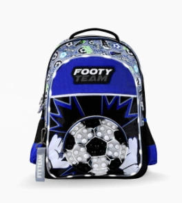 Mochila Footy Espalda 18'' Futbol Pop It AZUL