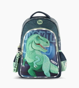 Mochila Footy Espalda 18'' Dinosaurio con Luz Led VERDE