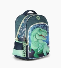 Mochila Footy Espalda 18'' Dinosaurio con Luz Led VERDE