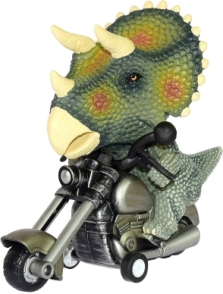 DINOSAURUS BIG HEAD MONSTER RIDER VEHICULO 12CM MOTO FRICCION