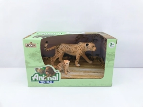 ANIMAL WORLD PLAYSET 19CM PACK X 2 GUEPARDO
