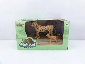 ANIMAL WORLD PLAYSET 19CM PACK X 2 GUEPARDO