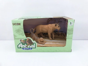 ANIMAL WORLD PLAYSET 19CM PACK X 2 FLIA LEONA