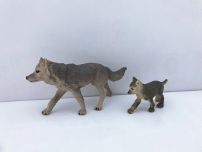 ANIMAL WORLD PLAYSET 19CM PACK X 2 LOBOS