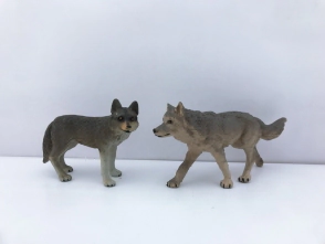 ANIMAL WORLD PLAYSET 19CM PACK X 2 LOBOS