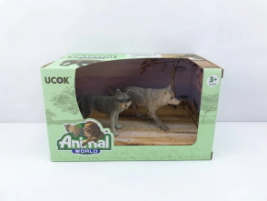 ANIMAL WORLD PLAYSET 19CM PACK X 2 LOBOS