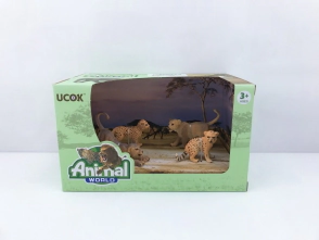 ANIMAL WORLD PLAYSET 19CM PACK X 4 CACHORROS LEON