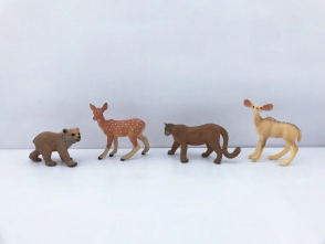 ANIMAL WORLD PLAYSET 19CM PACK X 4 CACHORROS OSO PUMA