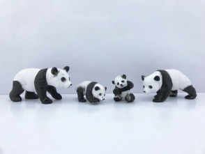 ANIMAL WORLD PLAYSET 31CM PACK X 4 FAMILIA PANDA
