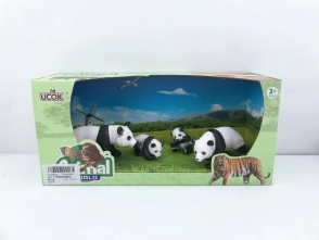 ANIMAL WORLD PLAYSET 31CM PACK X 4 FAMILIA PANDA