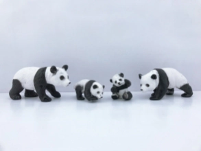 ANIMAL WORLD PLAYSET 31CM PACK X 4 FAMILIA PANDA