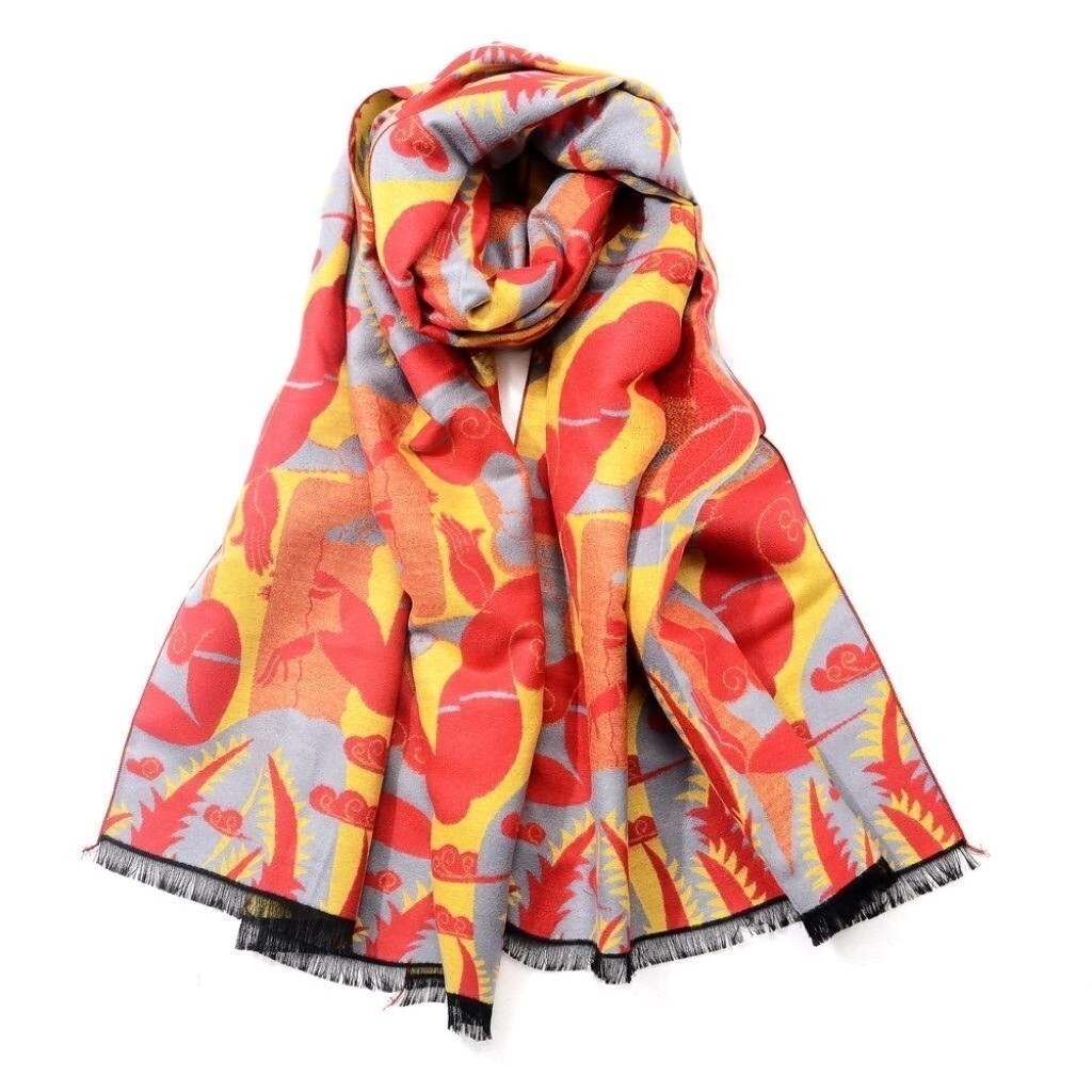 Ruana Figuras c/flecos 70x180 cm Skora