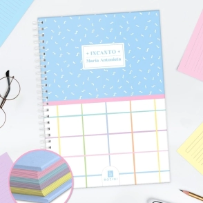 CUADERNO A4 T/D RAYADO HOJAS DE COLORES